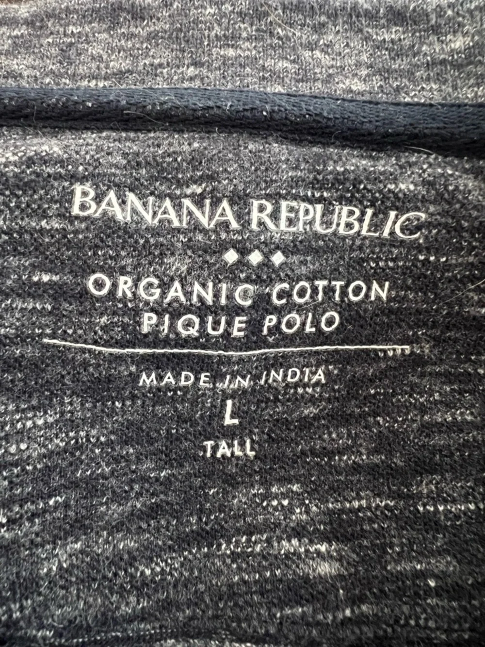 BANANA REPUBLIC SLIM SPACEDYE STRIPED PIQUE POLO SIZE L TALL